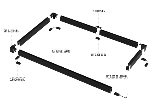 Шинопровод накладной 220V Crystal Lux CLT 0.115 01 L2000 BL фото 2